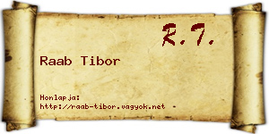 Raab Tibor névjegykártya
